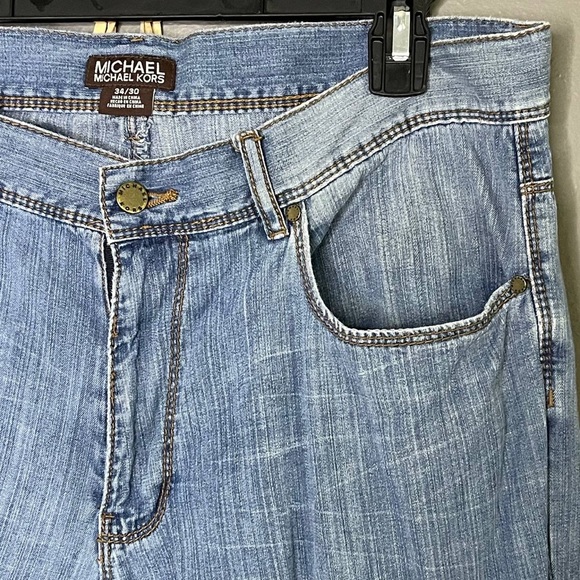 Michael Kors Mens Light Wash Jeans, Size 34/30 100% Cotton Straight Cut - Picture 3 of 10